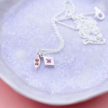 Sentimental Birthstone Charm Cluster Necklace, 8 of 12