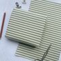 Olive Green Stripe Paper Fibre 42cm X 29.7cm Size Wrapping Paper Sheet, thumbnail 3 of 5