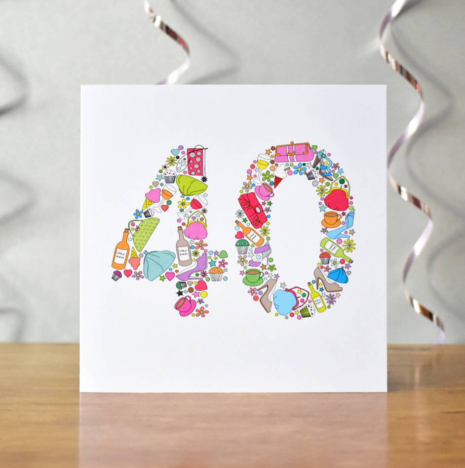 Girlie Things 40th Birthday Card By Mrs L Cards | notonthehighstreet.com