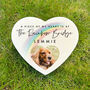 Personalised Pet Rainbow Bridge Photo Resin Heart Grave Marker, thumbnail 3 of 5