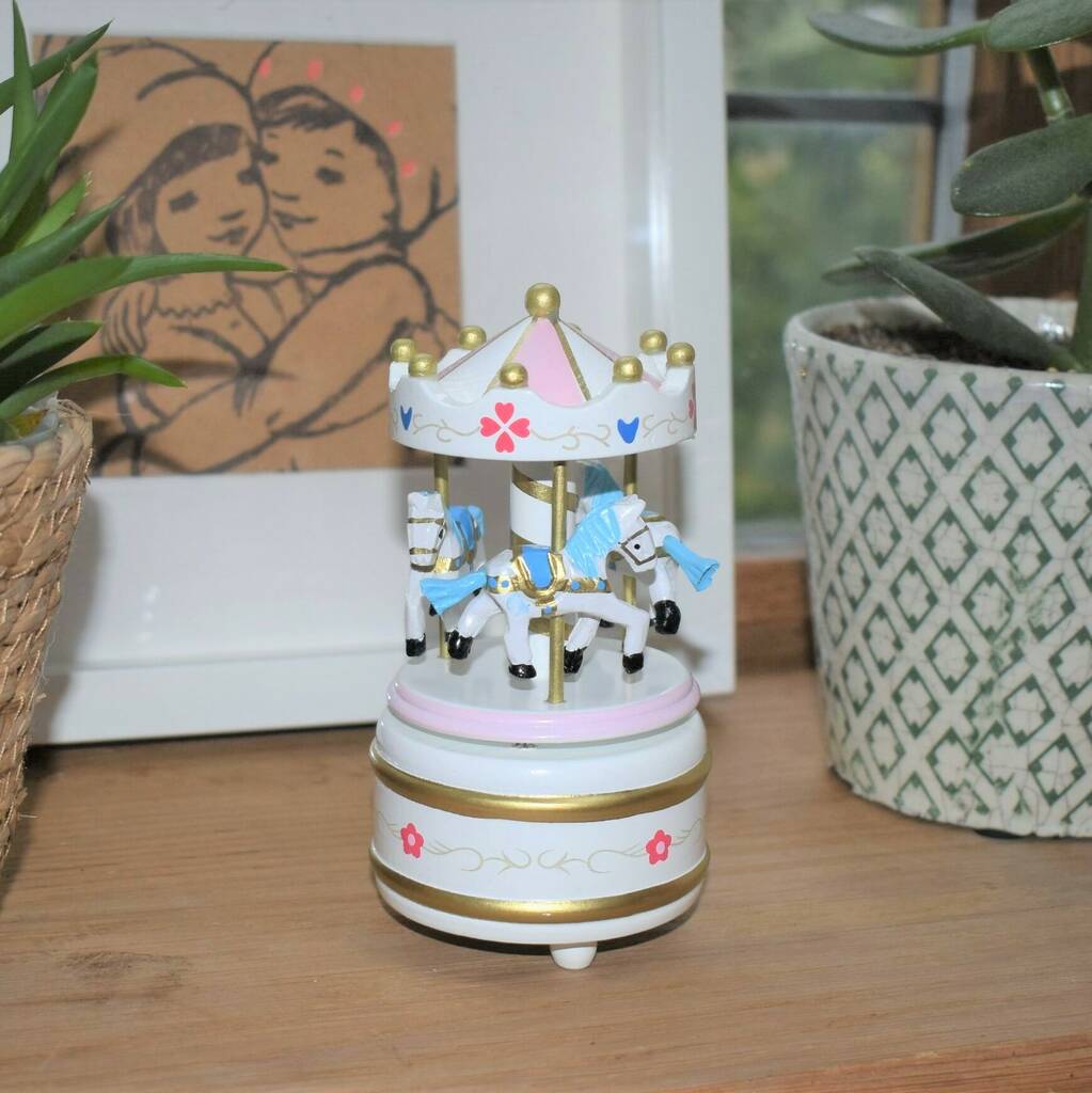 Music Box Carousel White And Pink, 1 of 3