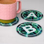 Tropical Leaf Monogram Glass Coaster, thumbnail 5 of 11