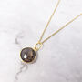 18ct Gold Plated Round Smoky Quartz Pendant Necklace, thumbnail 1 of 4