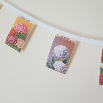 French Flower Seed Packet Fabric Bunting Decoration, 5 of 9