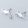 Sterling Silver Cat And Ball Stud Earrings, thumbnail 1 of 6