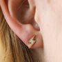 Crystal Lightning Bolt Stud Earrings In Gold Plating, thumbnail 1 of 6