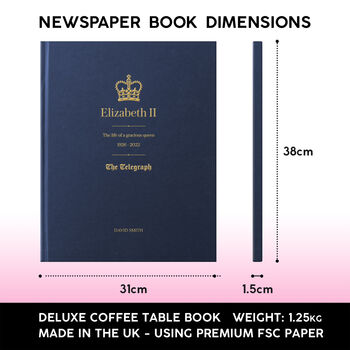 Queen Elizabeth Personalised Deluxe Royal Memorial Book, 3 of 8