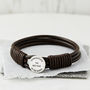 Personalised Silver And Leather Best Dad Bracelet, thumbnail 1 of 6