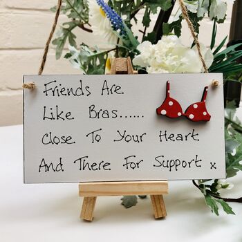 Friends Are Like Bras Card Alternative Sign, 3 of 4