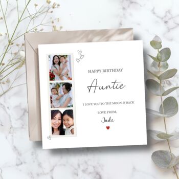 Auntie Birthday Photo Card, Personalised Photo Birthday Card, Mummy, Daddy, Any Relationship, 2 of 4