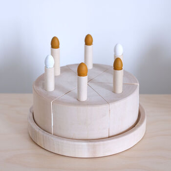 Wooden Birthday Cake In Custom Colour Choice, 6 of 9