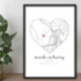 Engagement Gift Map For Couples, She Said Yes Map Print, thumbnail 7 of 7