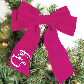 Personalised Velvet Christmas Tree Bow, 5 of 6