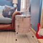 Real Drum Table Large Wood Grain, Chrome, Man Cave, Drummer, Upcycled, thumbnail 3 of 11