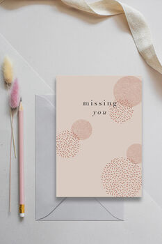 'Missing You' Greeting Card, 2 of 2