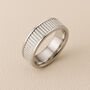 Personalised Mens Sterling Silver Ridged Spinning Ring, thumbnail 1 of 12