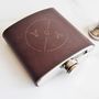Personalised Monogram Leather Hip Flask, thumbnail 1 of 4