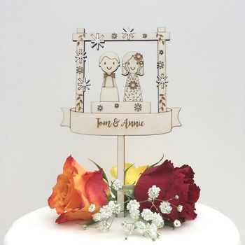 Personalised Winter Wedding Cake Topper, 3 of 7