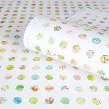 Map Dots Luxury Heavyweight Wrapping Paper, 2 of 6