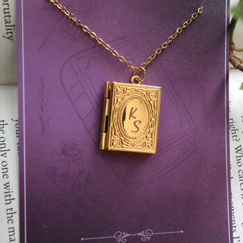 Personalised Book Locket Necklace, 4 of 6