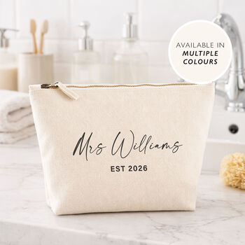 Personalised Bride Makeup Travel Bag Honeymoon Gift, 2 of 8