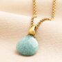 Semi Precious Pendant Necklace In Gold, thumbnail 1 of 6