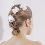 Ophelia Preserved Hydrangea Wedding Flower Hair Pins, thumbnail 4 of 8