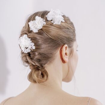 Ophelia Preserved Hydrangea Wedding Flower Hair Pins, 4 of 8