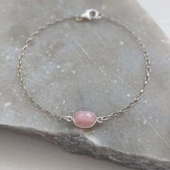 Pink Opal And Silver Chain Bracelet, 2 of 7