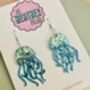 Jellyfish Glitter Resin Earrings / Fun Statement Earrings / Gift For Under The Sea And Ocean Lovers, thumbnail 7 of 12
