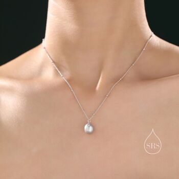 Natural Grey Pearl Necklace With A Satellite Chain, 2 of 10