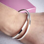 Personalised Double Wrap Silver Long Story Bangle, thumbnail 1 of 3