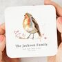Personalised Robin Family Gift Coaster, thumbnail 2 of 3