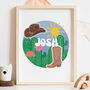 Crochet Print 'Western' Name Art Print, thumbnail 1 of 2