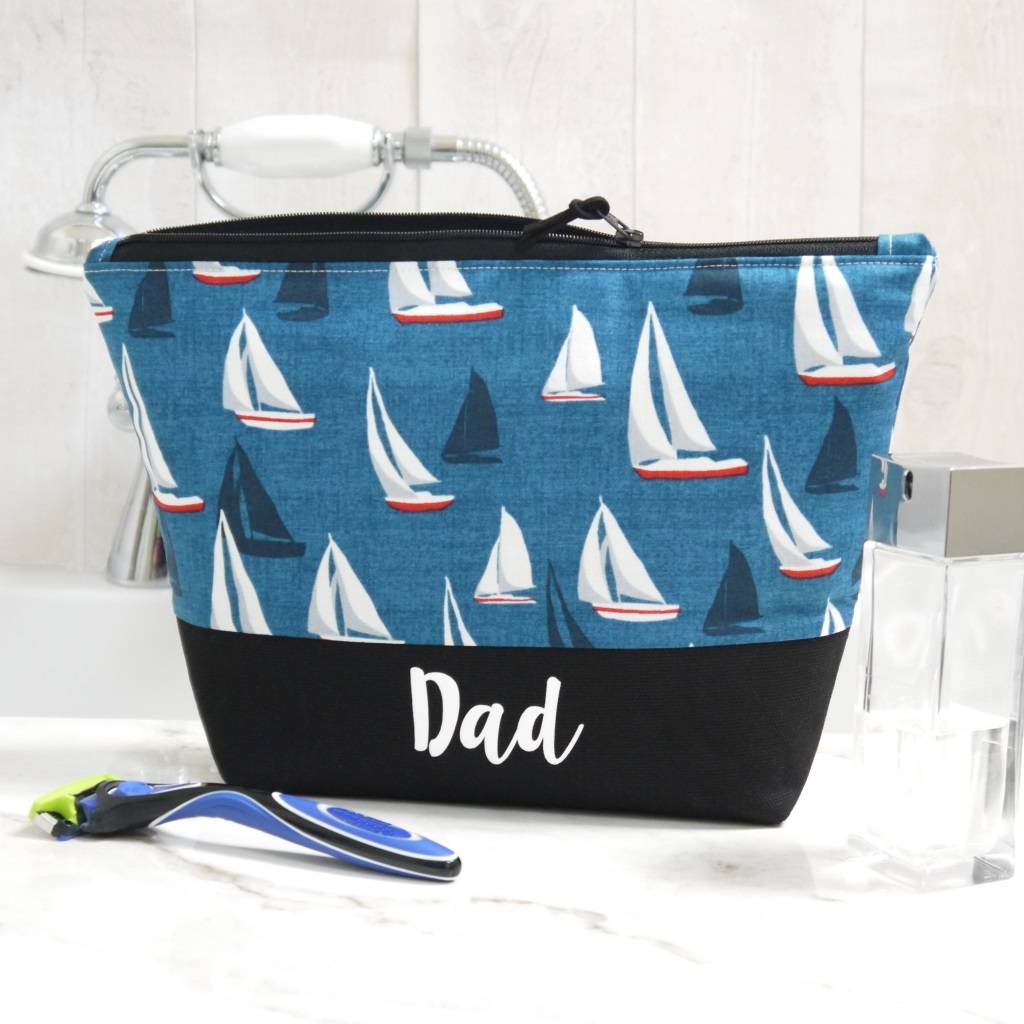Personalised Sailing Boat Wash Bag By Jackie Martin Designs