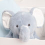Blue Elephant Toy And Rattle Blanket Baby Gift Set, thumbnail 6 of 6