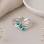 Sterling Silver Green Magnesite Turquoise Stacking Ring Set – Three Rings, thumbnail 3 of 5