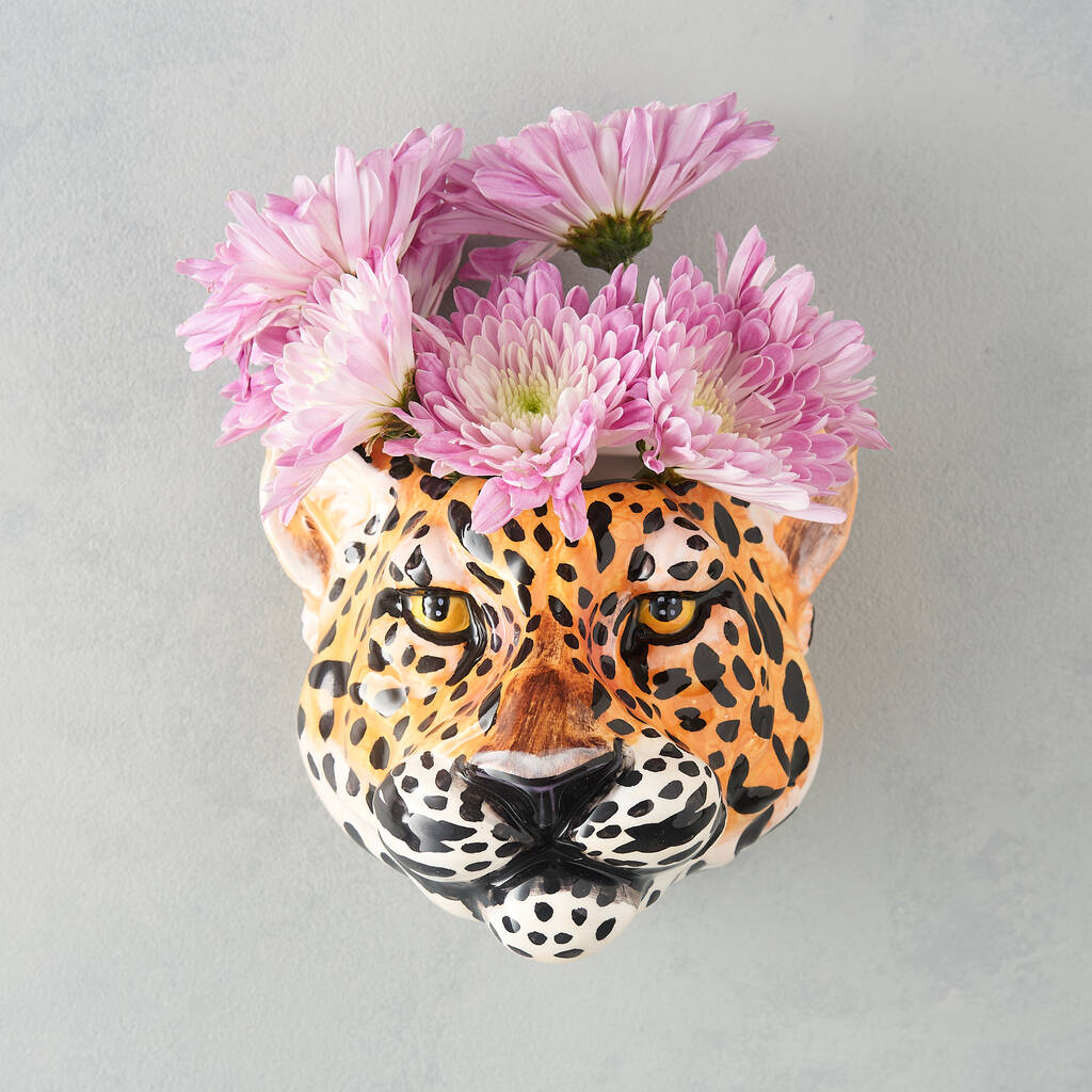 Leopard Head Wall Vase By all things Brighton beautiful