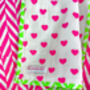 Handmade Block Print Dohar Blanket | Pink Hearts, thumbnail 6 of 6