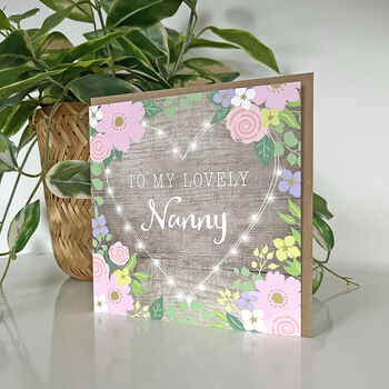 Fairy Lights Heart Nanny Birthday Card, 2 of 2