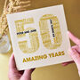 Personalised Golden 50th Wedding Anniversary Card, thumbnail 4 of 5