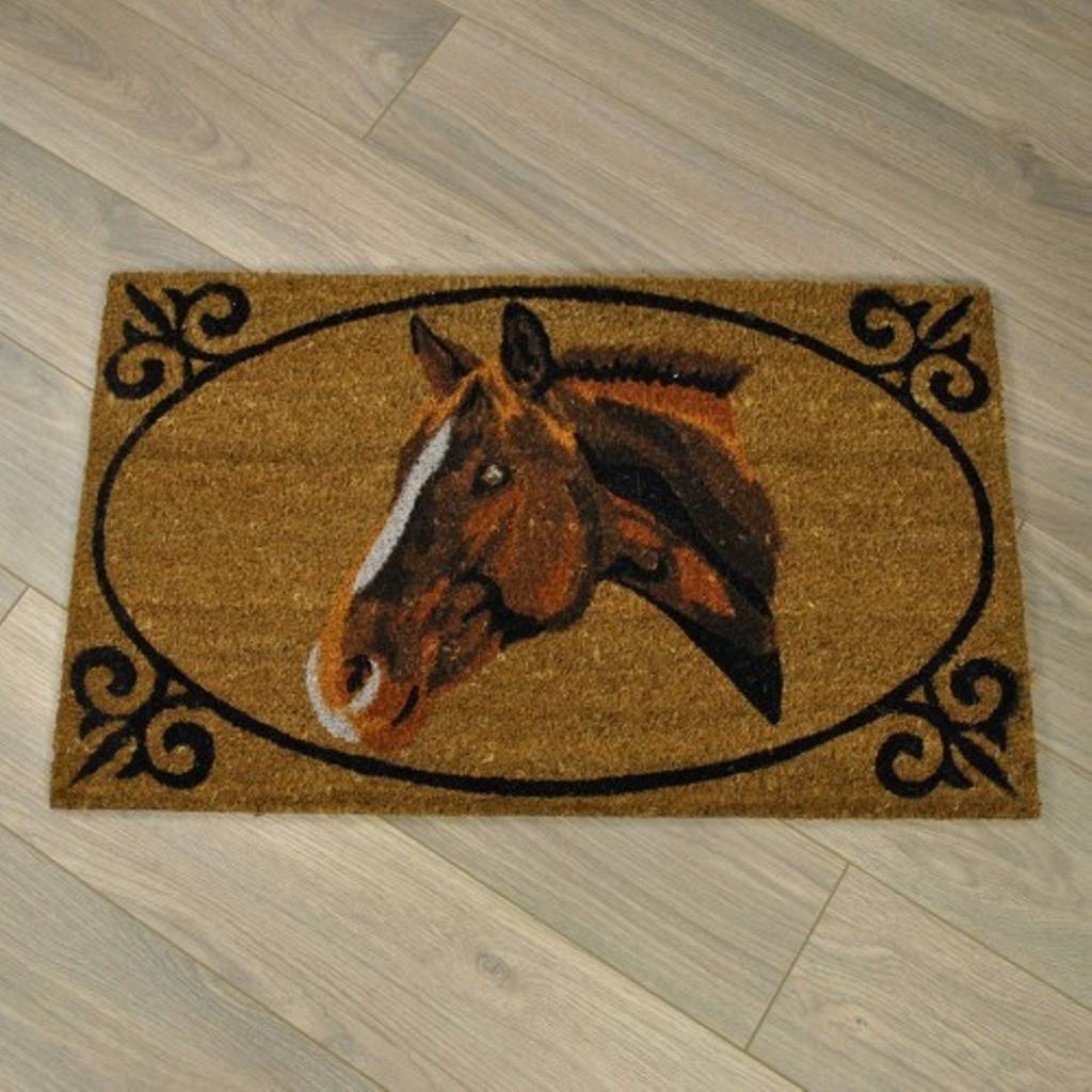 horse portrait coir doormat by garden selections