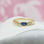 Kyanite And White Topaz Gold Ring, thumbnail 1 of 9