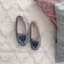 Black Embroidered Ballerina Slippers, thumbnail 3 of 5