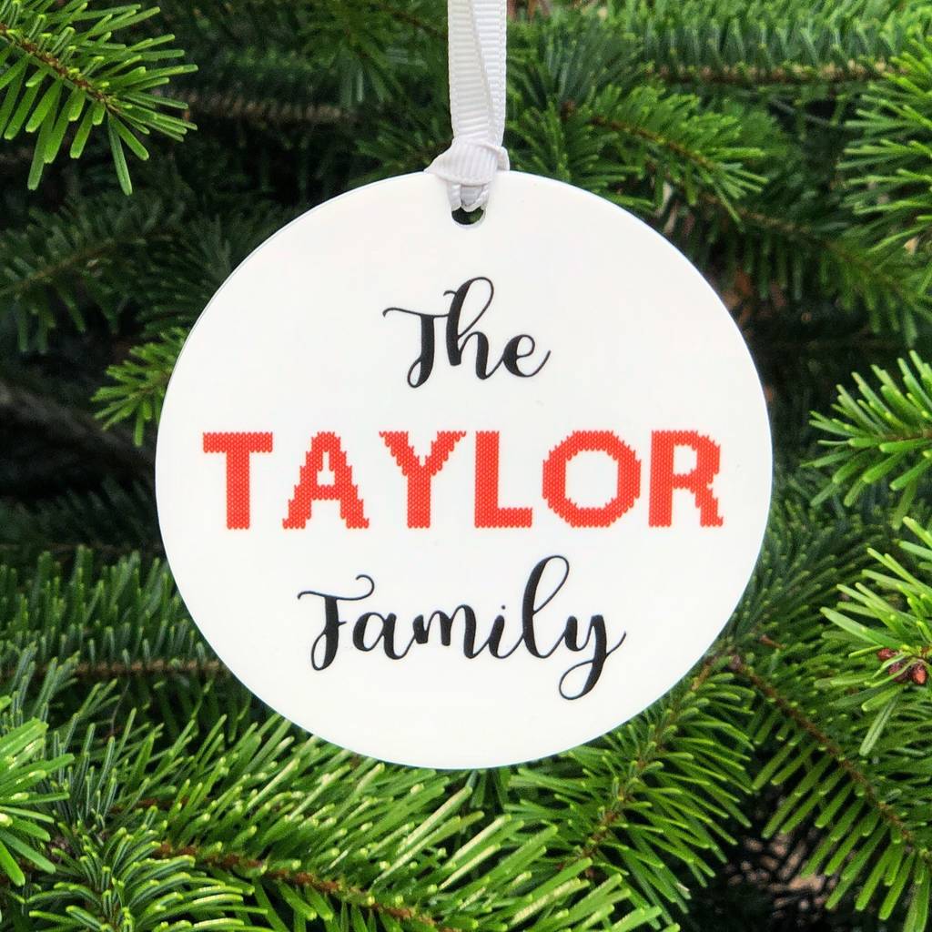Family Name Christmas Tree Decoration Bauble By Laser Made Designs | notonthehighstreet.com