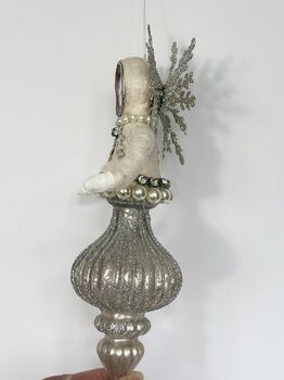 Retro Inspired Silver Angel Christmas Droplet, 4 of 6