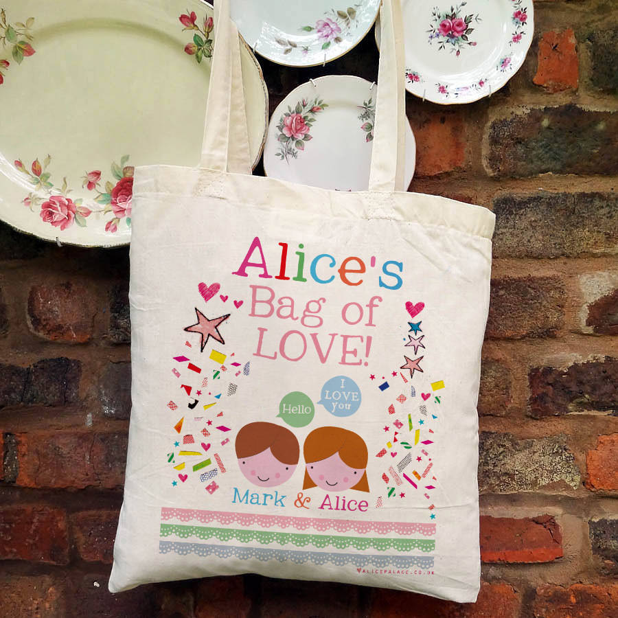 Personalised Bag Of Love By Alice Palace