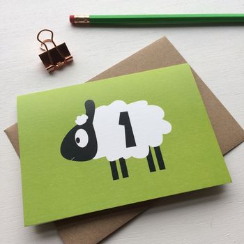 Sheep First Birthday Card, 2 of 2