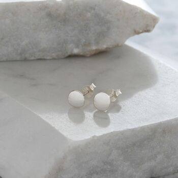Tiny Blob Stud Earrings Sterling Silver, 2 of 5