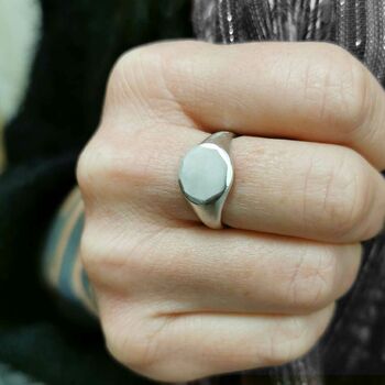 Silver Textured Signet Ring, 2 of 7